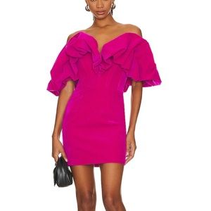 Line & Dot - Hot Pink Velvet Dress Size Small